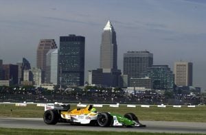 CART driver Christian Fittipaldi drives for Newman/Haas Racing during the 2002 Grand Prix of Cleveland.