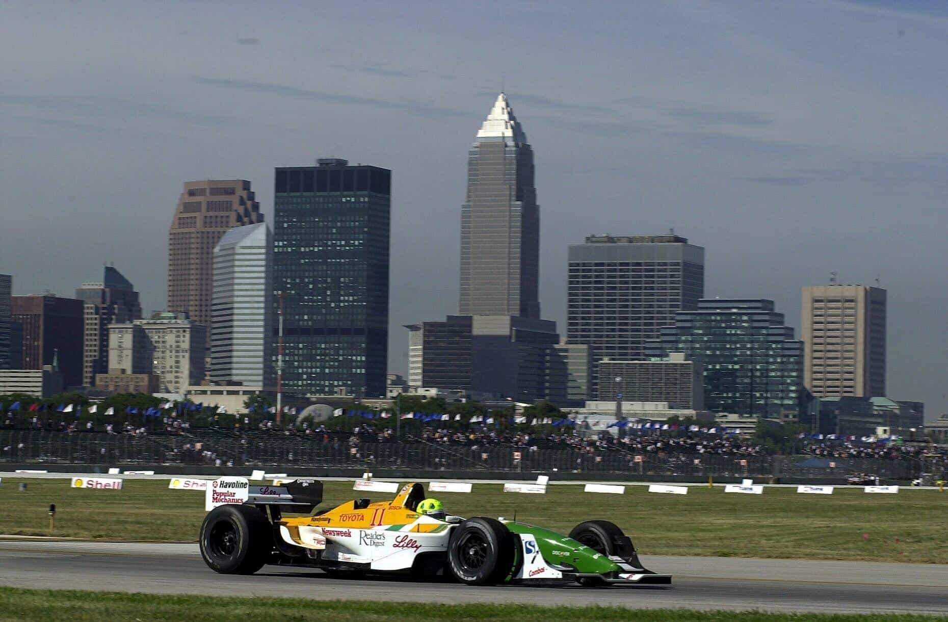 CART driver Christian Fittipaldi drives for Newman/Haas Racing during the 2002 Grand Prix of Cleveland.