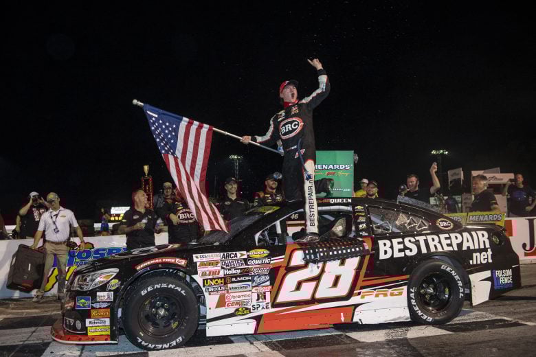 2025 ARCA Salem Brenden Queen woohoo (Credit: Tanner Pearson/ARCA Racing used with permission)