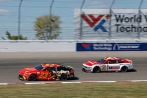 2025 Cup Gateway racing II - Bubba Wallace, No. 23 23XI Racing Toyota, and Josh Berry, No. 21 Wood Brothers Racing Ford (Credit: David Rosenblum/NKP)