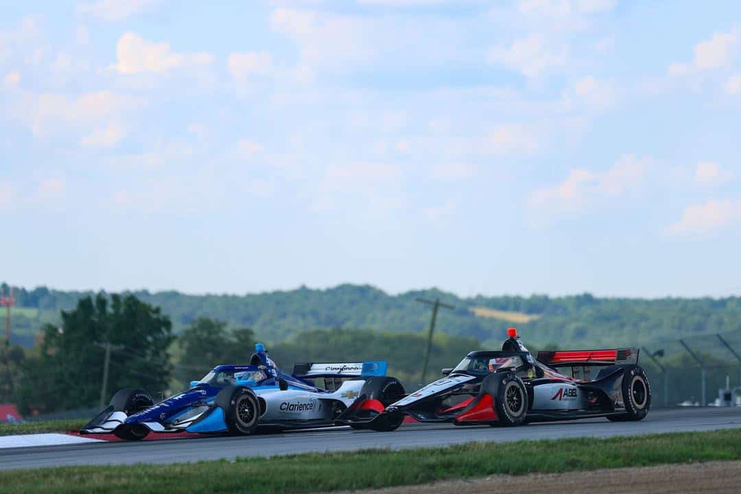 David Malukas and Jacob Abel at the 2025 Honda Indy 200 at Mid-Ohio Sports Car Course.