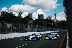 Rinus VeeKay and Josef Newgarden at the 2025 Ontario Honda Dealers Indy Toronto.