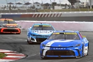 Denny Hamlin racing at Charlotte ROVAL