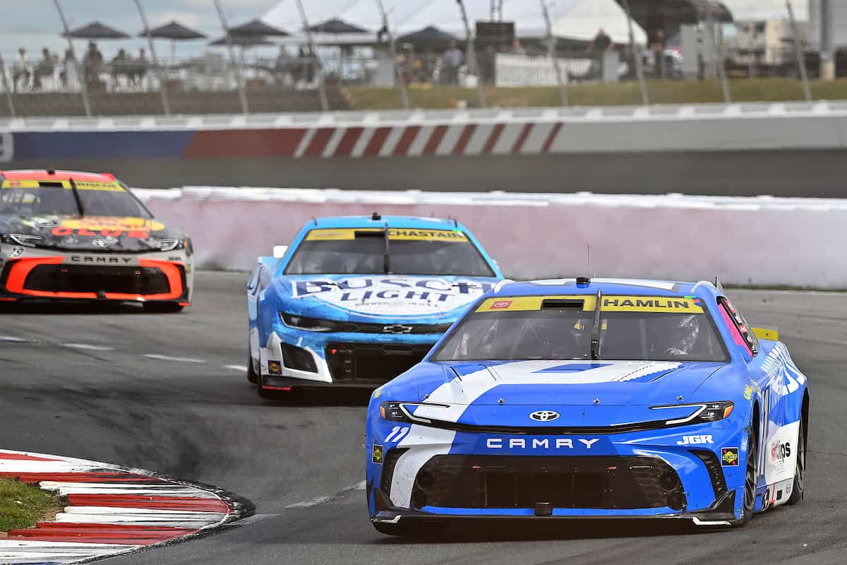 Denny Hamlin racing at Charlotte ROVAL