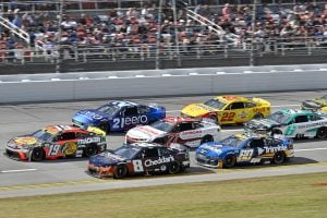 2025 Cup Talladega II pack racing VIII - Chase Briscoe, No. 19 Joe Gibbs Racing Toyota, and Kyle Busch, No. 8 Richard Childress Racing Chevrolet (Credit: John K. Harrelson/NKP)