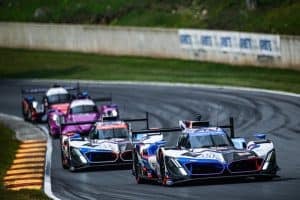Philipp Eng leads teammate Marco Wittmann during the Motul SportsCar Grand Prix at Road America, 8/3/2025 (Photo: Courtesy of IMSA)