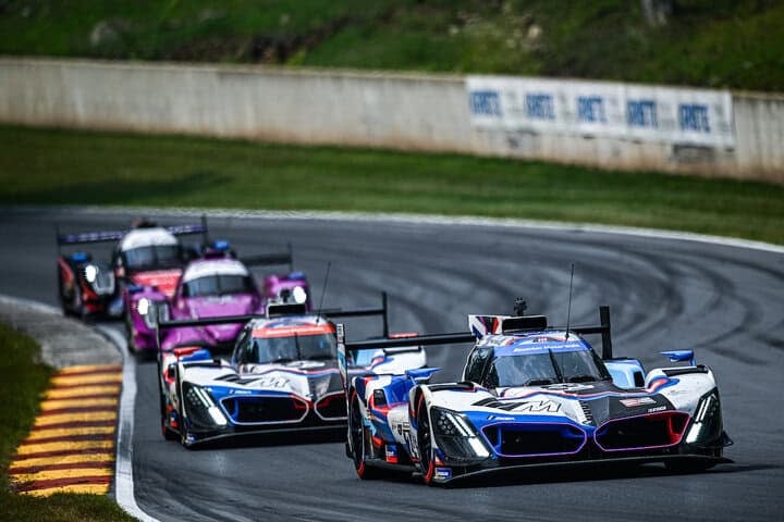 Philipp Eng leads teammate Marco Wittmann during the Motul SportsCar Grand Prix at Road America, 8/3/2025 (Photo: Courtesy of IMSA)