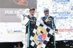 Moisey Uretsky and Michael Cooper celebrate their victory in the FOX Factory 120 at Michelin Raceway Road Atlanta, 10/10/2025 (Photo: Phil Allaway)