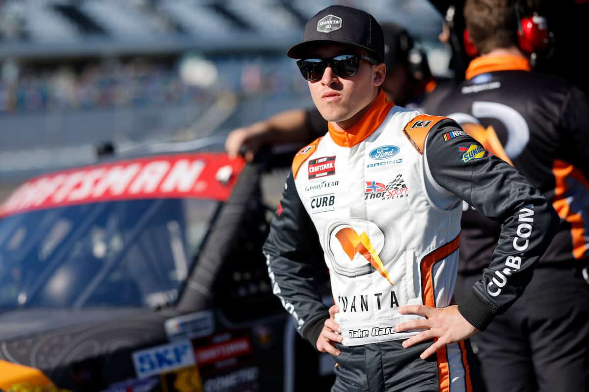 NASCAR Craftsman Truck Series Daytona, #98: Jake Garcia, ThorSport Racing, Quanta Services/ Curb Records Ford F-150