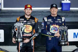 #19: Chase Briscoe, Joe Gibbs Racing, Bass Pro Shops Toyota Camry, #8: Kyle Busch, Richard Childress Racing, zone Jalapeño Lime Chevrolet Camaro