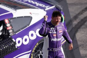 2026 Cup Las Vegas I Denny Hamlin woohoo (Credit: Sean Gardner/Getty Images via NASCAR Media)