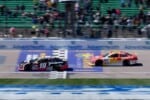 2026 ARCA Kansas I racing - Gio Ruggiero, No. 18 Joe Gibbs Racing Toyota, and Daniel Dye, No. 24 Sigma Performance Services Chevrolet (Credit: Ed Zurga/ARCA Racing used with permission)