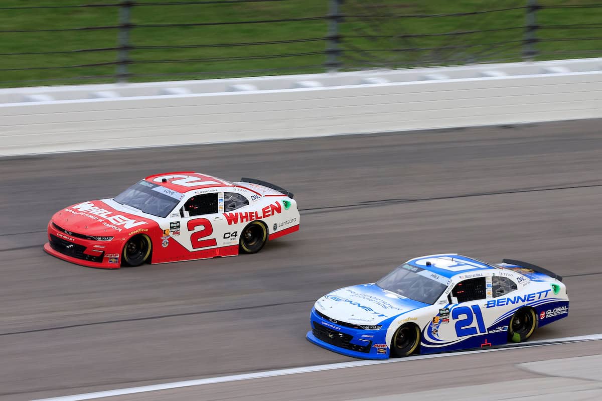 NASCAR O'Reilly Auto Parts Series Kansas Speedway- #21: Austin Hill, Richard Childress Racing, Bennett Transportation Chevrolet Camaro, #2: Jesse Love, Richard Childress Racing, Whelen Chevrolet Camaro