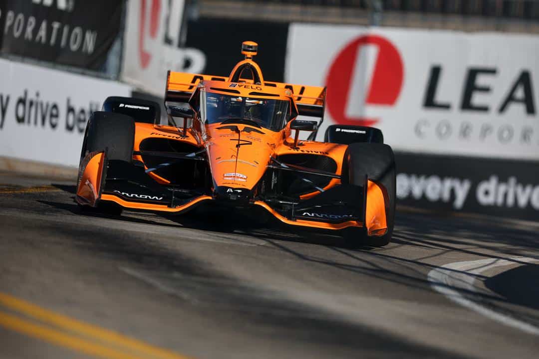 Christian Lundgaard in practice for the 2026 Chevrolet Detroit Grand Prix.