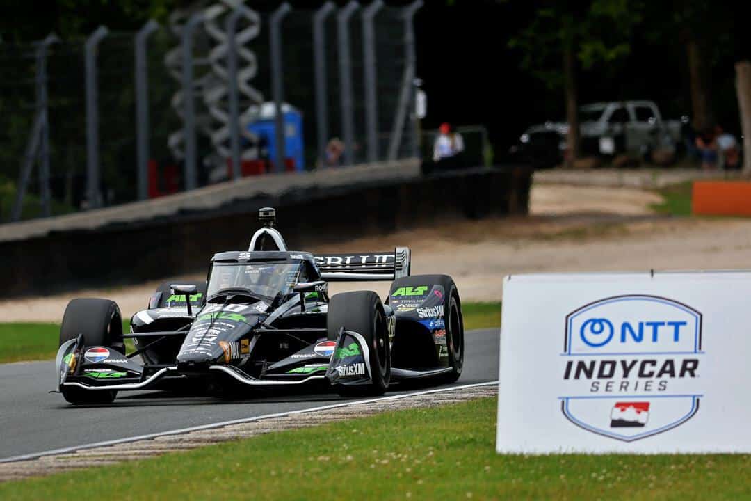 Felix Rosenqvist practices for the 2026 XPEL Grand Prix at Road America.