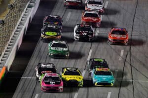 #12: Ryan Blaney, Team Penske, BODYARMOR FLASH I.V. Ford Mustang celebrates his win