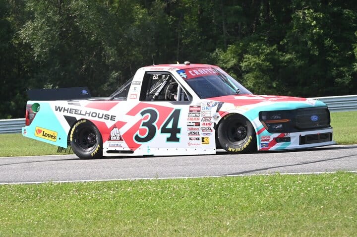 Layne Riggs during NASCAR Craftsman Truck Series practice at Lime Rock Park, 7/11/2026 (Photo: Phil Allaway)