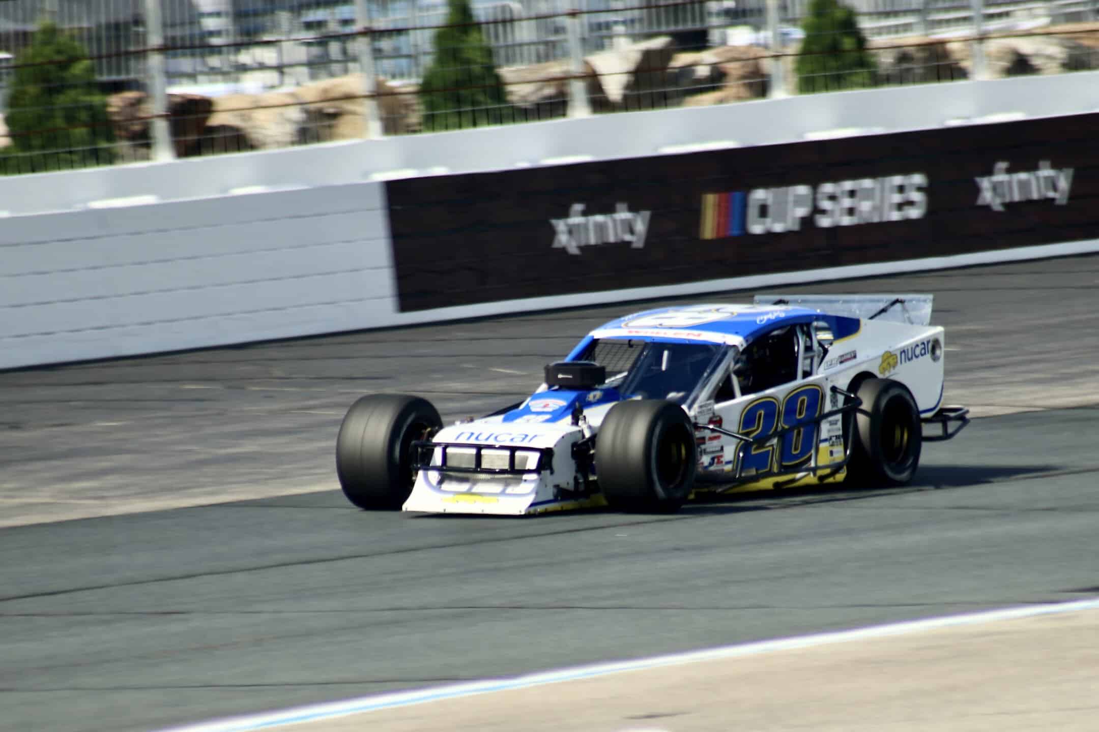 Doug Coby practices his Whelan Modified Tour car at New Hampshire Motor Speedway July 21 2026