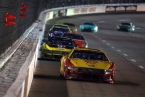 Joey Logano, driver of the #22 Shell Pennzoil Ford, drives during the NASCAR Cup Series Cook Out 400 at Richmond Raceway on August 15, 2026 in Richmond, Virginia. (Photo by Jonathan Bachman/Getty Images)
