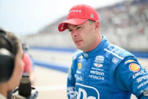 Scott McLaughlin after qualifying at the 2026 Snap-On Milwaukee Mile doubleheader weekend.